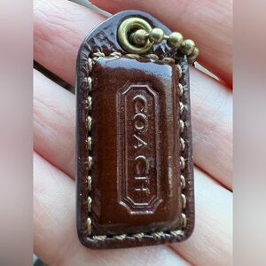 Coach Dark Brown Leather Bag Tag